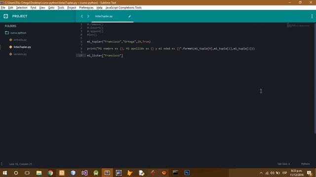 Curso de Python 3 [4- Listas y Tuplas] смотреть онлайн