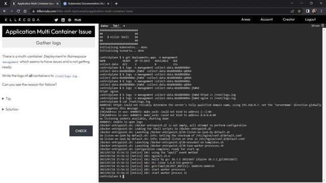 Application Multi Container Issue - Killer Shell CKA Killercoda Solution смотреть онлайн