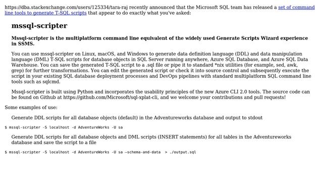 Databases: SQL Server 2012: Generate Scripts from command line (5 Solutions!!) смотреть онлайн
