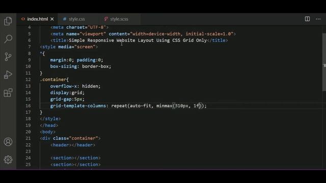 Simple Responsive Website Layout Using CSS Grid Method Only ( No Media Query ) смотреть онлайн