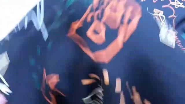 18-7441 Креп с рисунком "буквы и звёзды" на синем фоне смотреть онлайн