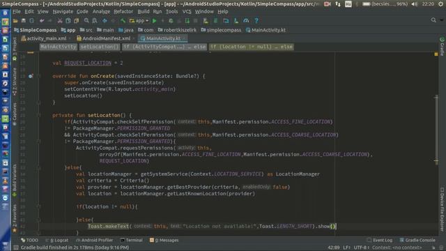 Android Kotlin Usage Tutorial #085 - Compass with GPS location, part 1 смотреть онлайн