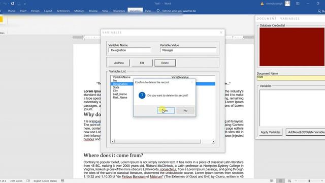 VBA Macro to Insert Custom Fields (Variables) in MS Word from MySQL Online Database смотреть онлайн