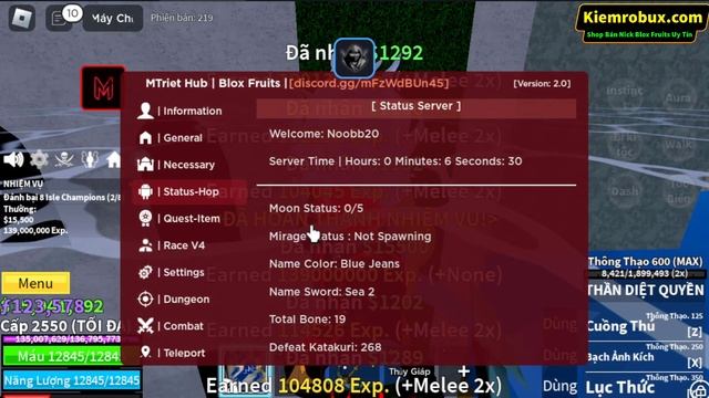 Cách Hack Blox Fruits 20 Cho Điện Thoại Và PC Menu Vip Auto Farm TERRORSHARK, Auto LAVIATHAN,... смотреть онлайн
