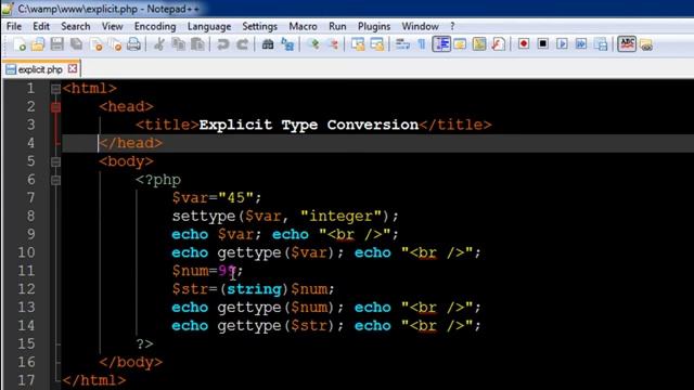 PHP & MySQL Tutorial 20 Explicit Type Conversion YouTube смотреть онлайн