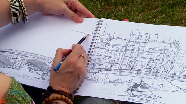 Watercolor Sketch Prague, Naplavka. Travel Sketch Series. смотреть онлайн