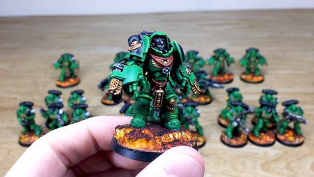 PAINTING SHOWCASE Warhammer 40k Space Marines Salamanders Army 9th смотреть онлайн