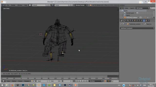 Персонаж от начала до конца. Зомби толстяк. Часть 3. Rig и веса. смотреть онлайн