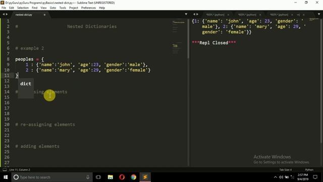 pyBasics 48 | Nested dictionaries and for loop | pyGuru смотреть онлайн