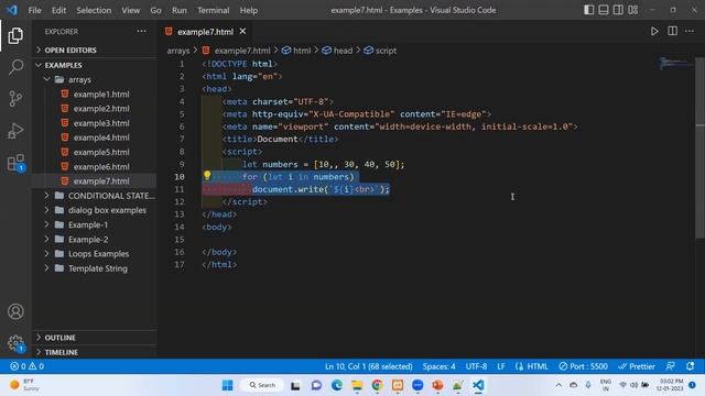 JavaScript For in Loop | For.. of Loop vs For.. in Loop | Array in JavaScript | Part - 3 смотреть онлайн