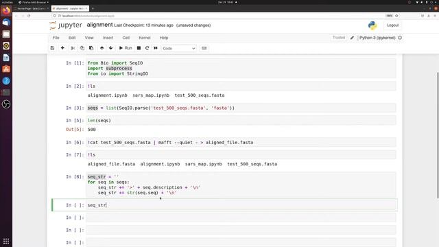 Sequence alignment in Python, and with no intermediate files смотреть онлайн