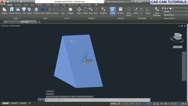 AutoCAD 2018 Tutorial for Beginners 43 HOW TO MAKE SOLID WEDGE IN AUTOCAD# смотреть онлайн