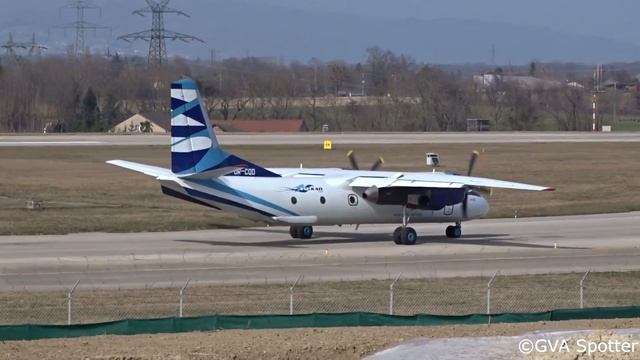 Vulkan Air Antonov 26B landing & takeoff at Geneva/GVA/LSGG смотреть онлайн