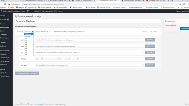 Добавление шрифтов в элементор смотреть онлайн