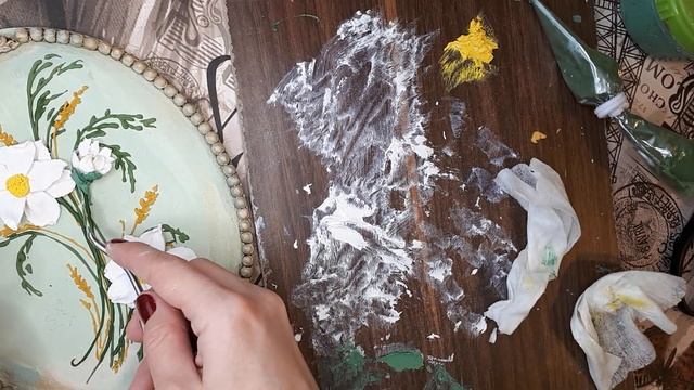 Скульптурная живопись "Васильки и ромашки" смотреть онлайн