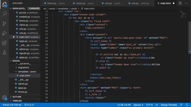 Learn Django | Social Network project in Django (PART 8) смотреть онлайн