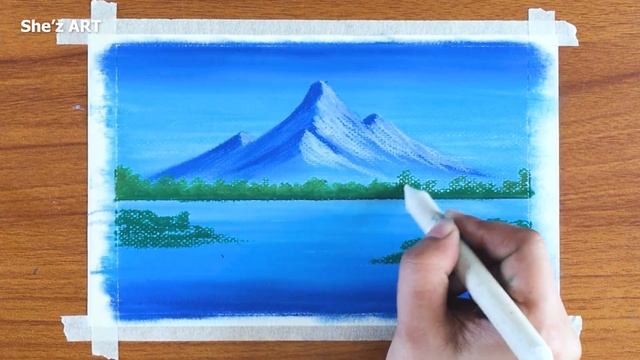 Easy Oil Pastel Landscape painting for beginners | MOUNTAIN SCENERY | Oil Pastel Drawing смотреть онлайн