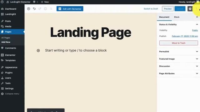 cara buat landing page dengan elementor | landingkit json | cara buat landing page di wordpress смотреть онлайн