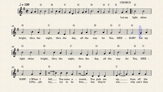 Let My Light Shine Bright (Key of G with Chords) смотреть онлайн