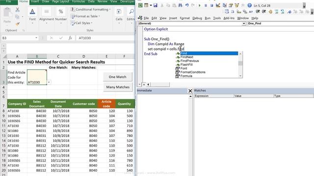 Excel VBA FIND Function (& how to handle if value NOT found) смотреть онлайн