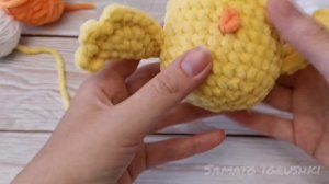 Вязание цыплёнка из плюшевой пряжи от Samato igrushki