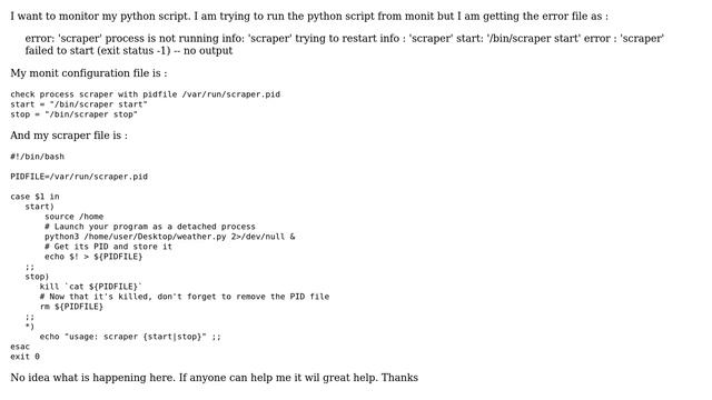 Unix & Linux: How to monitor python script using monit? смотреть онлайн