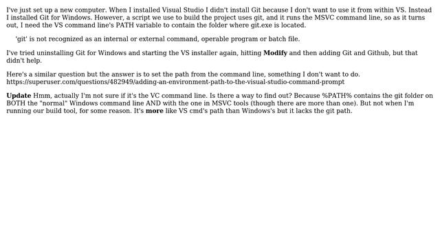 How can I add git.exe to Visual Studios command line path? смотреть онлайн