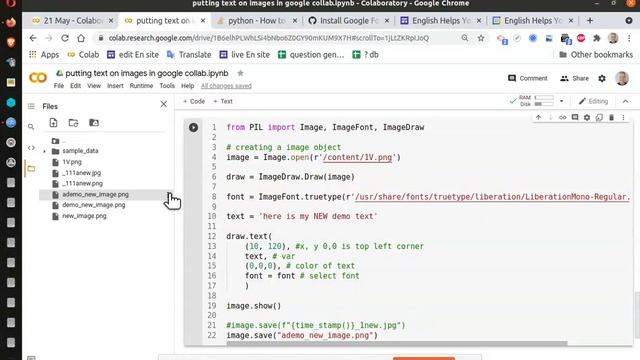 Google Colab Setting Fonts For PIL
