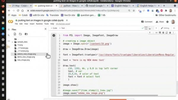 google colab setting fonts for PIL
