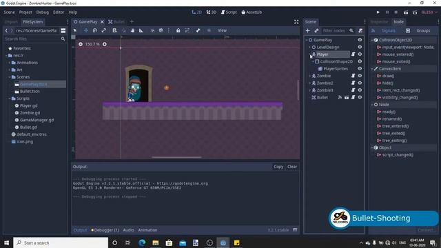 Godot 2D Platformer Game Tutorial - Part 7(i) - Bullet Shooting смотреть онлайн