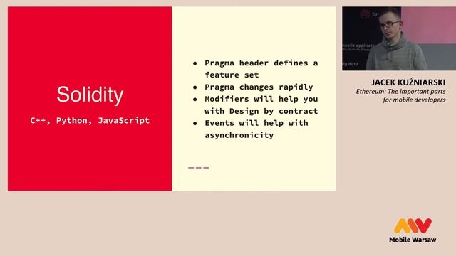 Mobile Warsaw #67 — Jacek Kuźniarski — Ethereum: The important parts for mobile developers смотреть онлайн