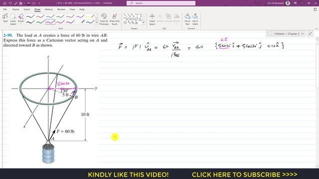 2-99 | Chapter 2: Force Vectors | Hibbeler Statics 14th ed | Engineers Academy смотреть онлайн