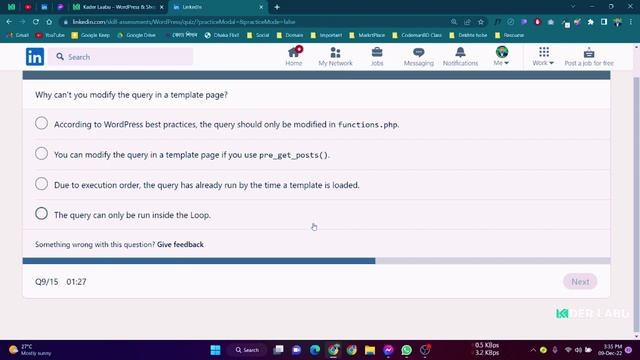 LinkedIn WordPress Assessment - Top 5% With Answer смотреть онлайн