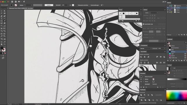 Illustrating a Samurai Mask in Adobe Illustrator | Speed Art Process | jey wee смотреть онлайн