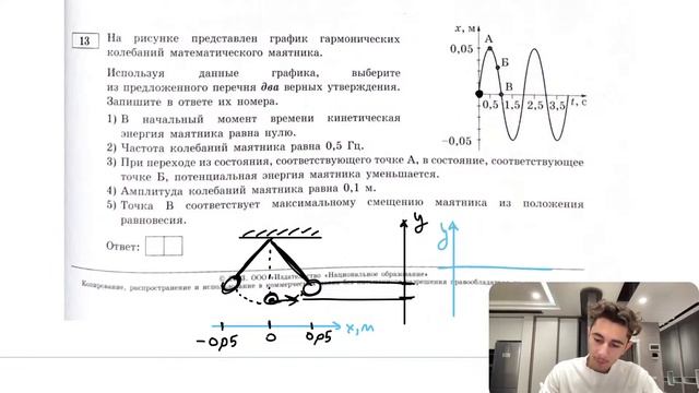 На рисунке представлен график гармонических колебаний математического маятника - №27914 смотреть онлайн