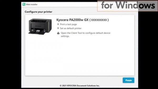 KYOCERA PA2000w - driver via wifi installeren