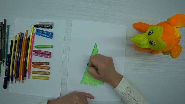 Как нарисовать ёлочку . Урок рисования смотреть онлайн