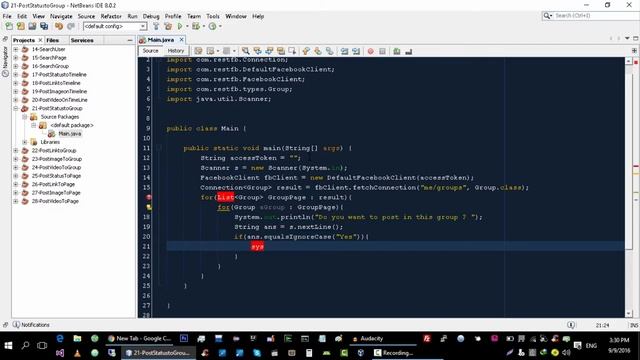 Facebook Graph API Tutorials in Java # 21 | Post Status to Facebook Group смотреть онлайн