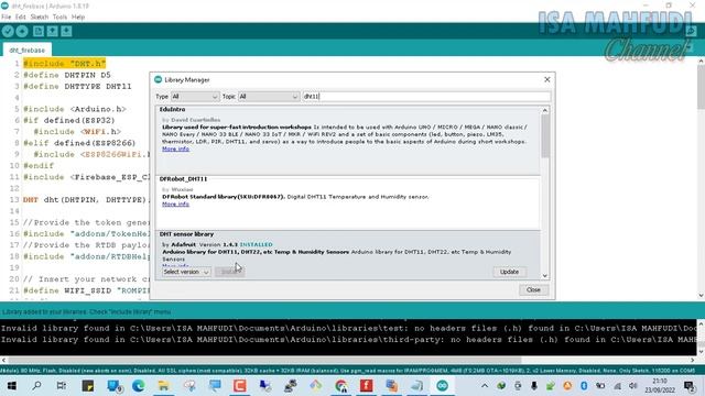 Mengirim Data Suhu dan Kelembapan (Sensor DHT11) ke Firebase dengan NodeMCU ESP8266 Part1 смотреть онлайн