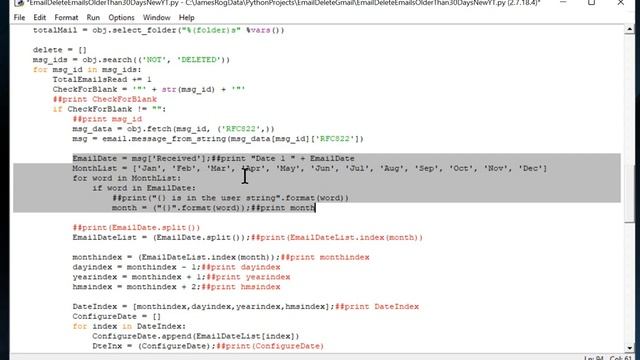 Python program to delete Gmail emails that are older than 30 days. смотреть онлайн