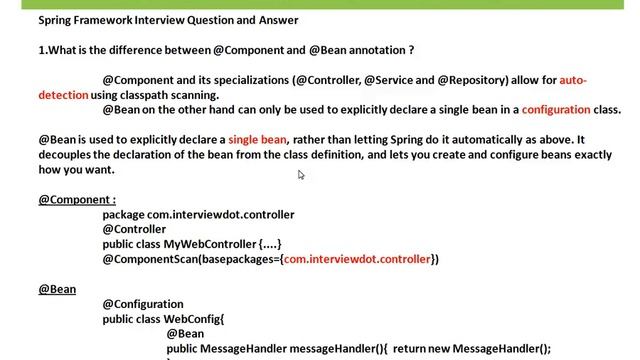 WHAT IS THE DIFFERENCE BETWEEN @COMPONENT AND @BEAN ANNOTATION смотреть онлайн