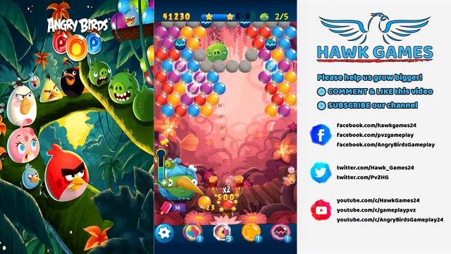 Angry Birds Stella POP Bubble Shooter Level 40 - Walkthrough, No Boosters смотреть онлайн