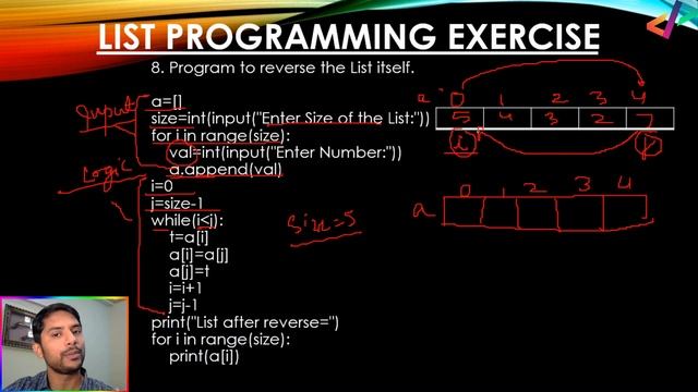 Python Program to Reverse the List - In Hindi смотреть онлайн