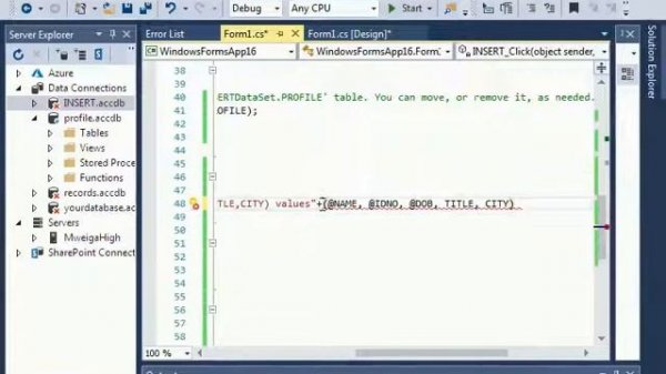 Insert, Update, Delete Data from DataGridView using Access as DataBase (Visual Studio 2017)