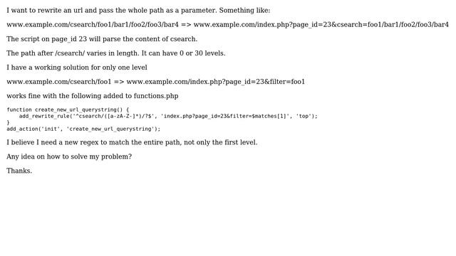 Wordpress: add_rewrite_rule to pass entire path as a single parameter смотреть онлайн