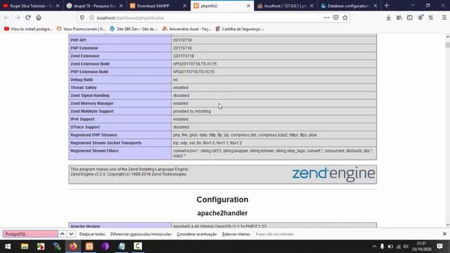 Drupal 18 - Integrando o PostgreSQL no XAMPP + Instalação Drupal com PostgreSQL em servidor local смотреть онлайн