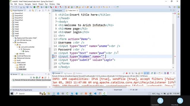 Servlet : day3 | ServletConfig | ServletContext | HttpSession | Hidden form feed | Examples смотреть онлайн