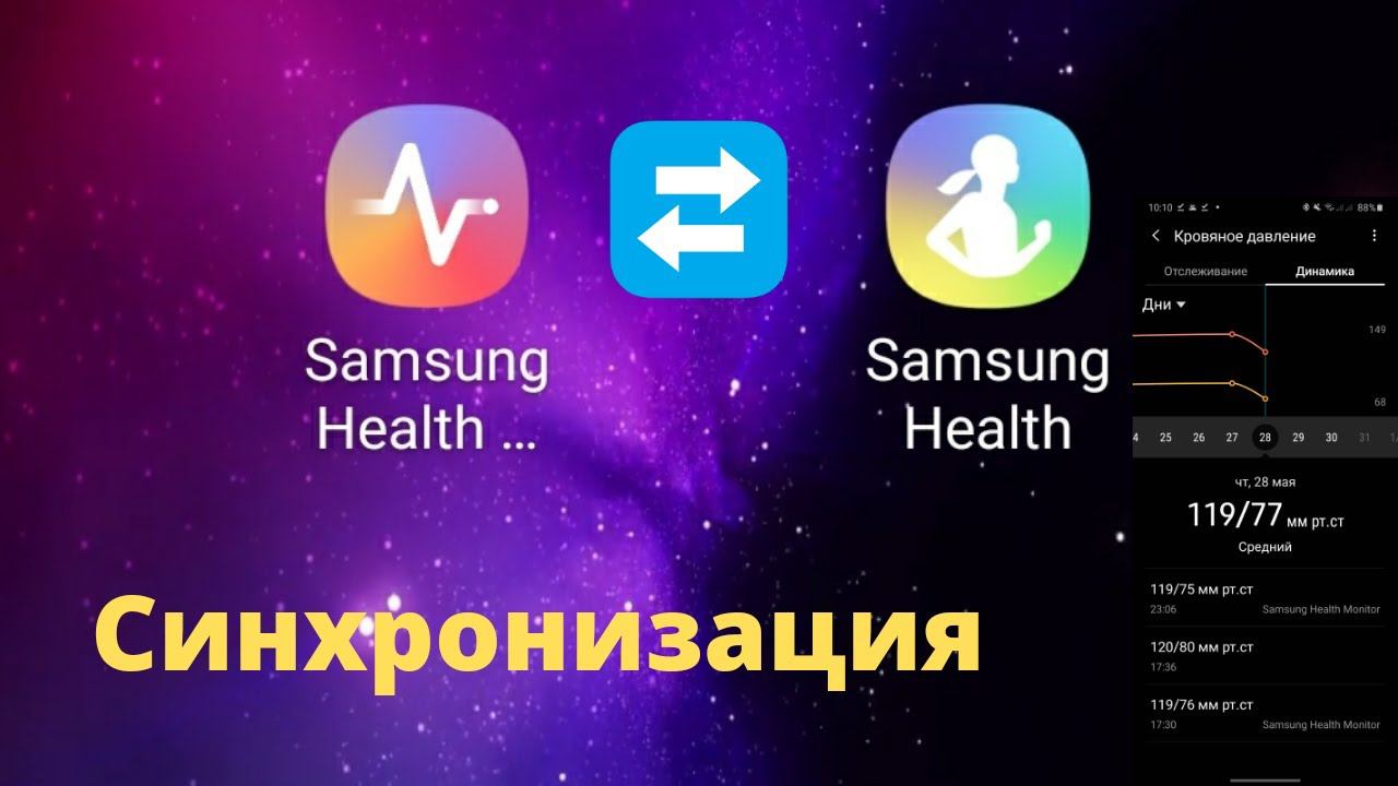 Синхронизация данных кровяного давления Samsung Health Monitor с Samsung Health