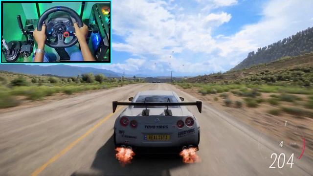 Nissan GT R Black Edition - Forza Horizon 5 - Steering Wheel Gameplay 4K 60FPS смотреть онлайн
