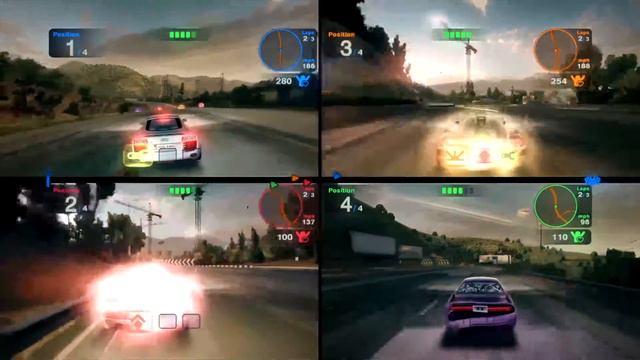 Blur (1-4) players xbox 360 Split screen on 4 friends смотреть онлайн